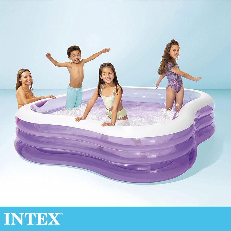 INTEX  方型紫色大型戲水游泳池229x229x56cm(1350L)適6歲+ (57495)