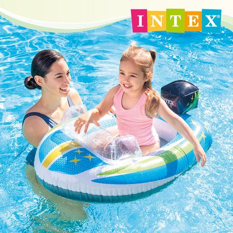 【INTEX】造型游泳圈-飛船/海豹/飛機-3款可選 適用3~6歲 (59380NP)