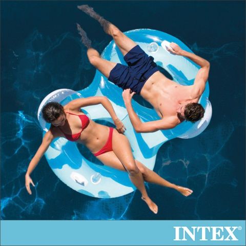 INTEX 8字型雙靠枕大型浮排198x117cm-適9歲+(56800)