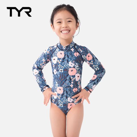 TYR 長袖連身三角女童泳衣 5281311