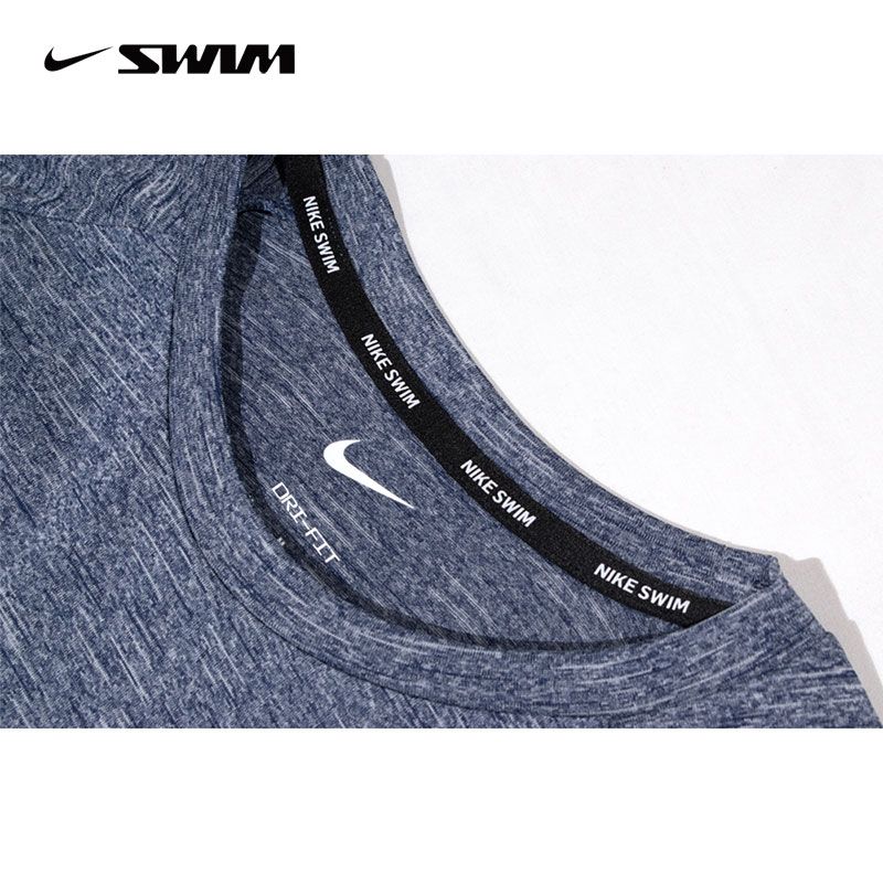 NIKE 耐吉 【 SWIM】成人男性長袖防曬衣 藍 NESSA590