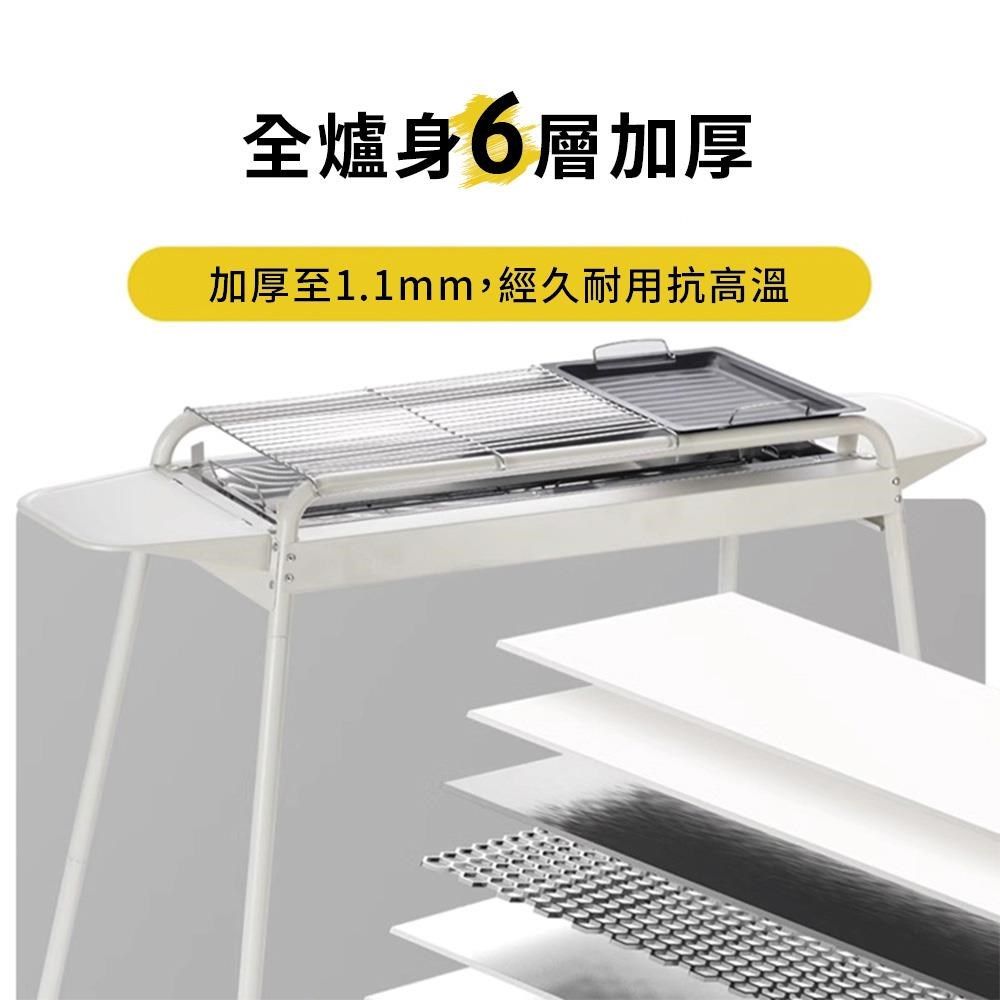  戶外派對高腳烤肉架 黑色 簡配版 無兩側置物盤