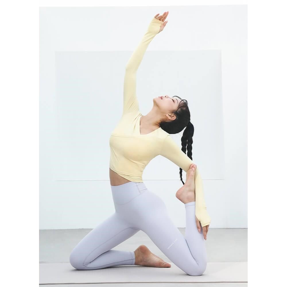 GRANDELINE 交叉短版長袖罩衫 - Sand Beige - LT422