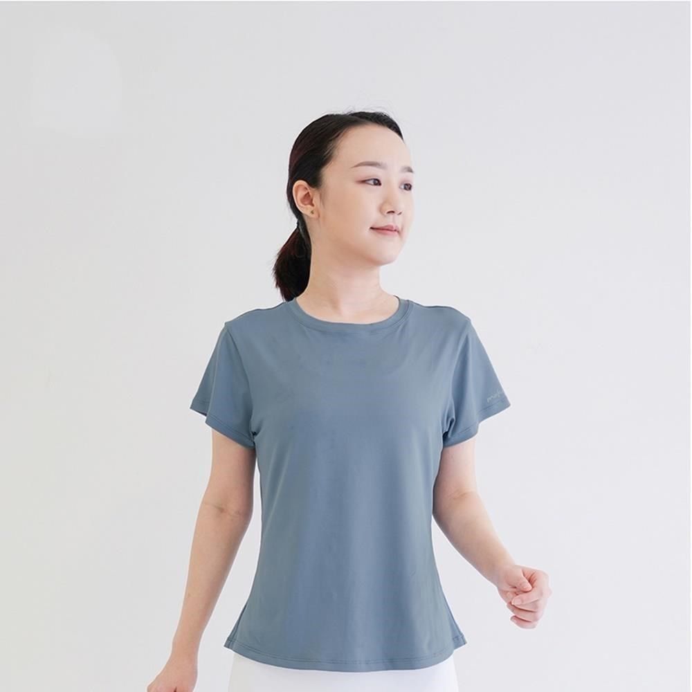 Mukasa DURABLE 簡約短袖運動上衣 - 青花藍 - MUK-22041