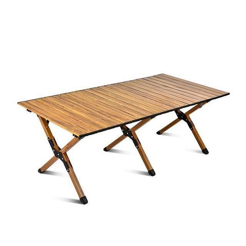 【南紡購物中心】 輕量木紋蛋捲桌 折疊桌120cm