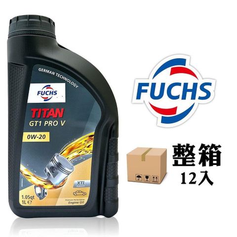 【南紡購物中心】 福斯 Fuchs TITAN GT1 PRO V 0W20 新世代節能機油【整箱12入】