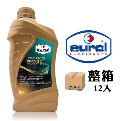 【南紡購物中心】 Eurol Syntence 5W-30 全合成汽柴油引擎機油(整箱12入)