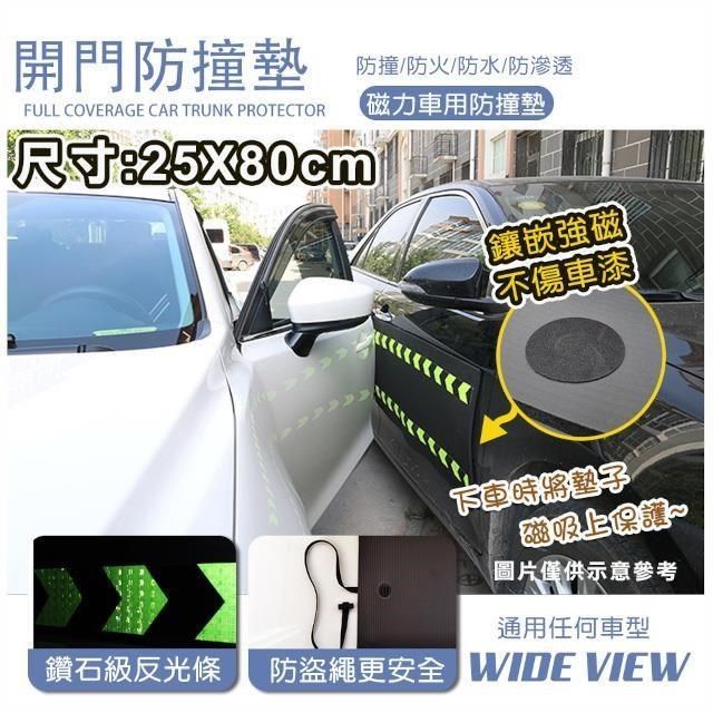 WIDE VIEW 【南紡購物中心】 25x80cm汽車磁吸開門防撞墊(車門磁吸保護貼 停車防刮墊 磁力開門防撞墊/DB-2580)