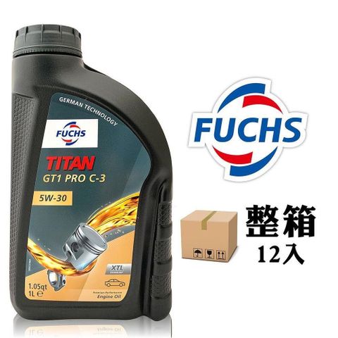 【南紡購物中心】 Fuchs TITAN GT1 PRO 5W30 長效全合成機油 法國產(整箱12入)
