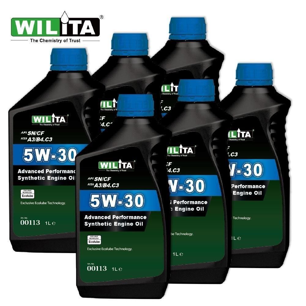 WILITA 威力特 5W30高性能全合成頂級機油6入(汽柴油車適用)