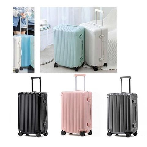 【南紡購物中心】 TRAVEL 28吋旅行箱防盜鋁框PC+ABS髮絲紋雙海關鎖硬殼箱360度旋轉耐摔撞