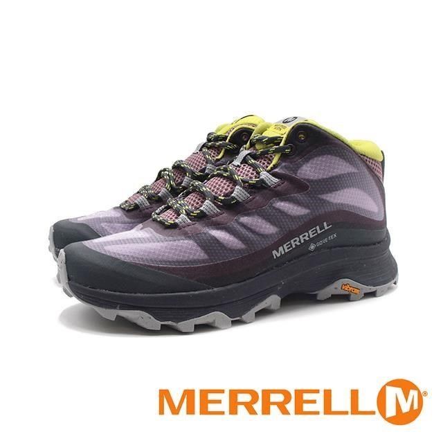 Merrell (女)Moab Speed Mid GTX防水郊山中筒健行運動鞋 女鞋-綠紫黑