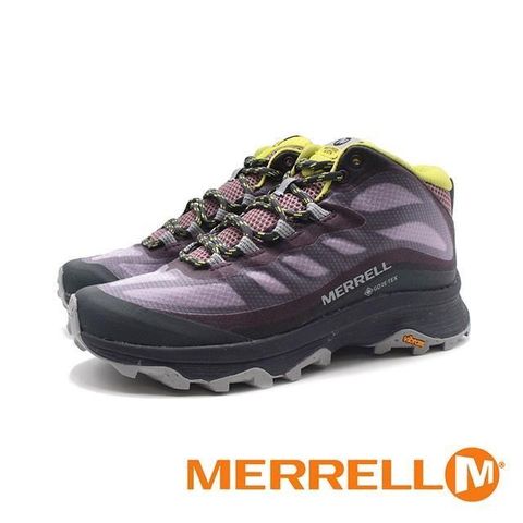 MERRELL(女)Moab Speed Mid GTX防水郊山中筒健行運動鞋 女鞋-綠紫黑
