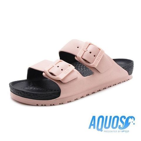【南紡購物中心】 G.P(女)AQUOS雙色雙帶柏肯防水拖鞋 女鞋-黑粉