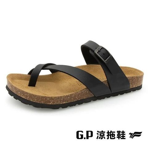 【南紡購物中心】 G.P(女)套趾柏肯拖鞋 女鞋-黑色