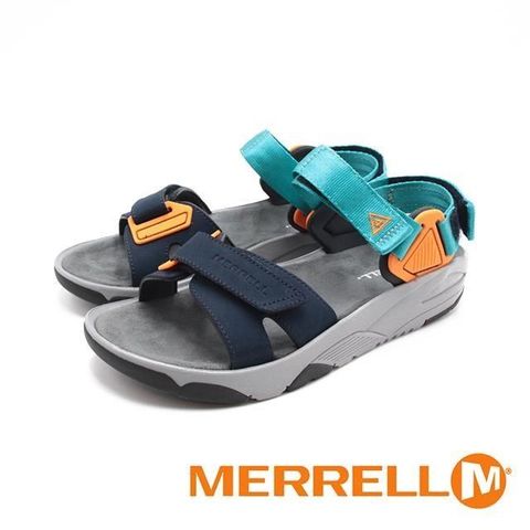 【南紡購物中心】 MERRELL(男)BELIZE CONVERT WEB厚底避震涼鞋 男鞋-藍綠