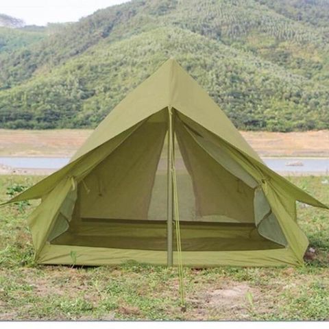 May Shop 軍綠色 野營山屋帳 雙人小屋帳 A字帳 人字帳【110042345】