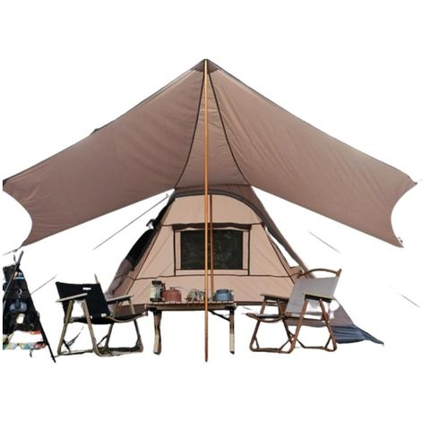 印第安金字塔帳篷3-4人野營折疊天幕防風雨抗紫外線露營帳