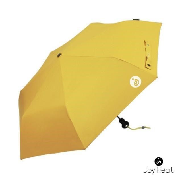 iUmBrella 【南紡購物中心】 Joy Heart三折超細自動快乾晴雨傘-黑膠不透光(薑黃)