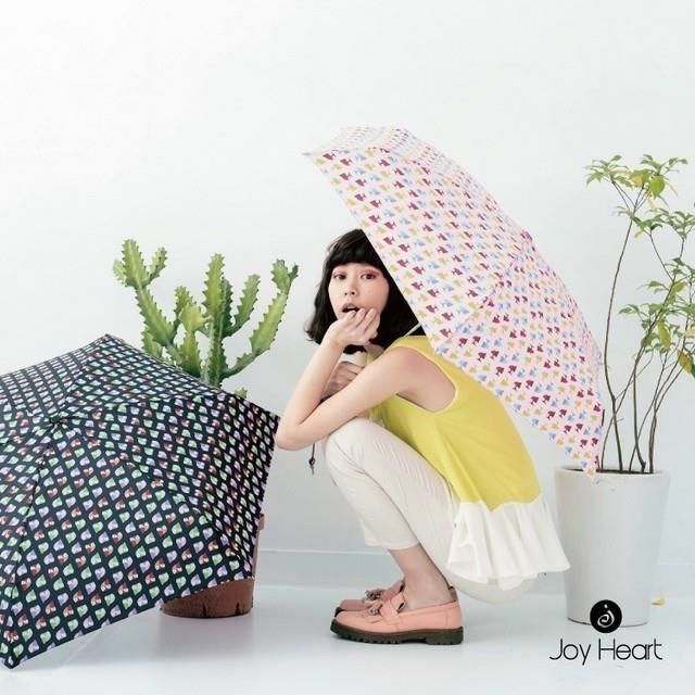 iUmBrella 【南紡購物中心】 Joy Heart三折超細自動快乾晴雨傘-貓頭鷹粉&nbsp;