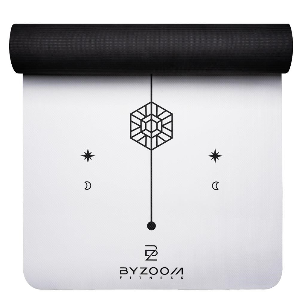 BYZOOM FITNESS 【南紡購物中心】  健身墊 瑜珈墊 TPE 8mm 白色