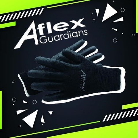 Aflex Guardians 【南紡購物中心】  雅飛格力 AG0121-輕巧透氣PU保護手套 黑色 5雙入