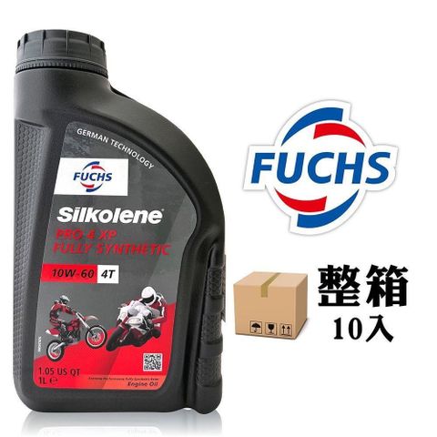 【南紡購物中心】 Fuchs Silkolene PRO 4 10W60 XP 酯類全合成機車機油(整箱10入)