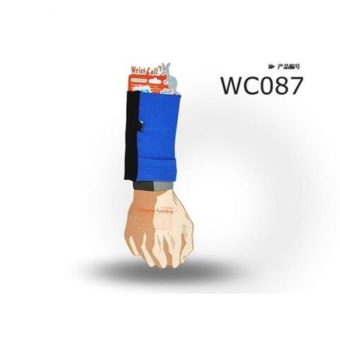 【南紡購物中心】 PCMAMA多用途運動手臂套手機套手腕袋手腕套Wrist Bag(黑+藍WC087;可放零錢紙鈔信用卡悠遊卡一卡通)