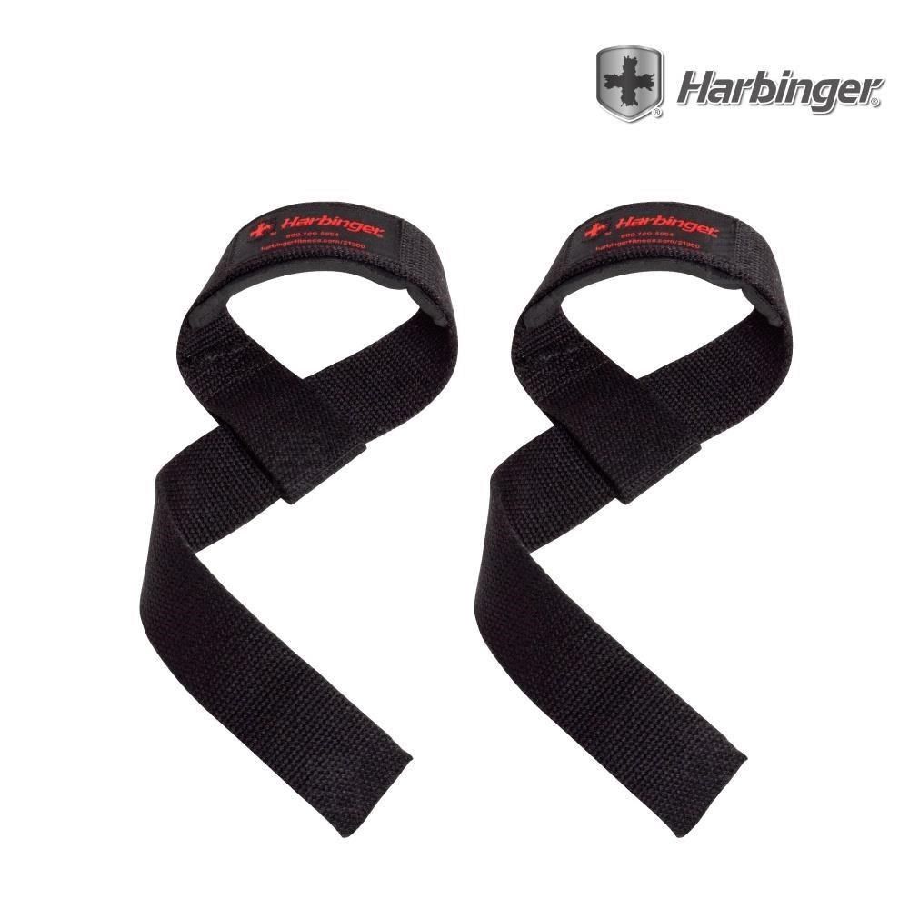 Harbinger 【南紡購物中心】 #21300 黑色 重訓拉力帶/抓舉助力帶 PADDED COTTON LIFTING STRAPS BLACK