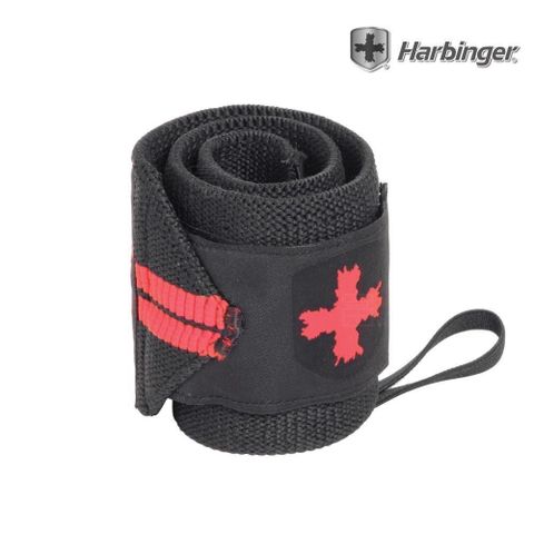 Harbinger 【南紡購物中心】 #44300 黑紅色 重訓護腕帶 RED LINE WRIST WRAPS