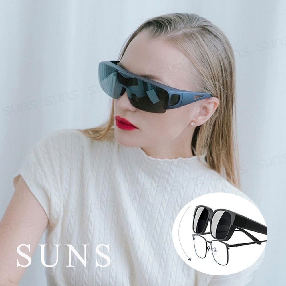 SUNS 【南紡購物中心】 MIT上翻式偏光太陽眼鏡 經典黑 墨鏡 抗UV(可套鏡) (8057)
