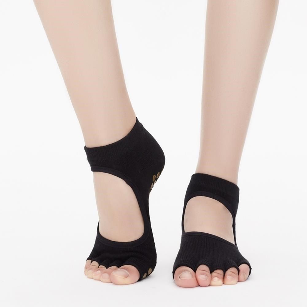  【南紡購物中心】 Toe Grip Socks 瑜珈露趾襪 - Blackout