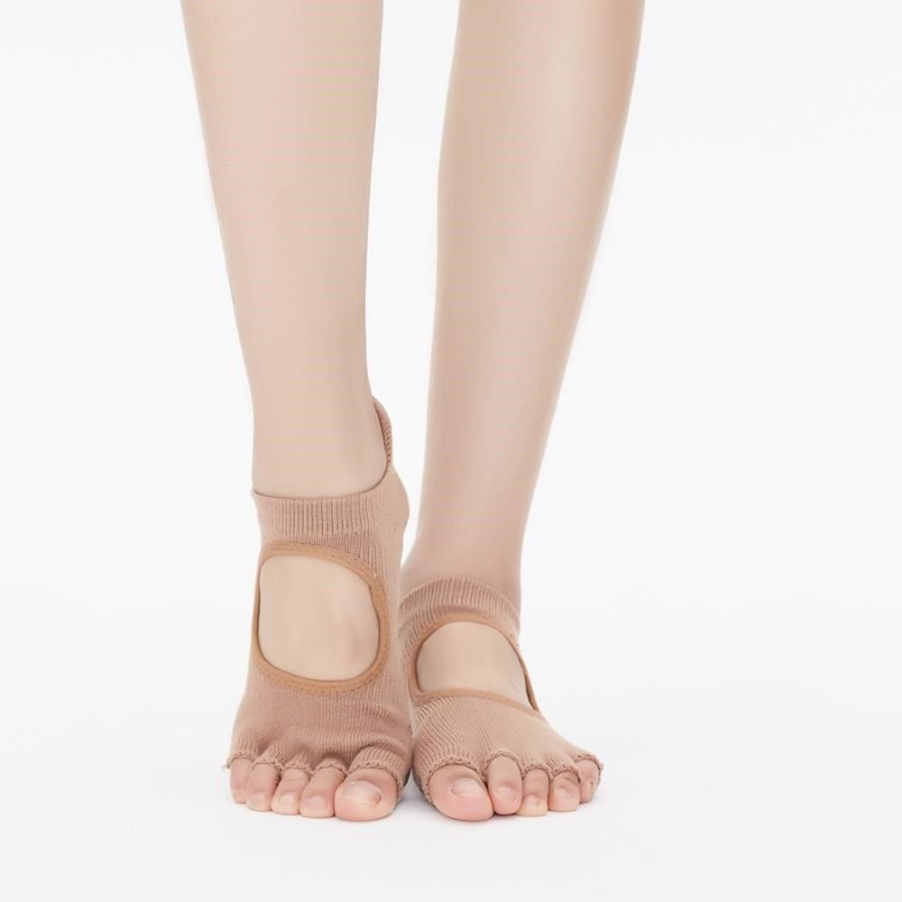  【南紡購物中心】 Toe Grip Socks 瑜珈露趾襪 - Nude Pink