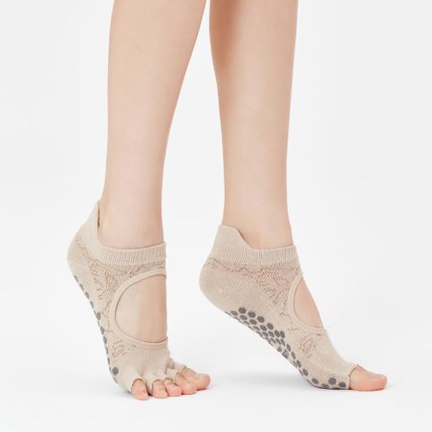 【Clesign】Toe Grip Socks 瑜珈露趾襪 - 春夏新色 - Beige