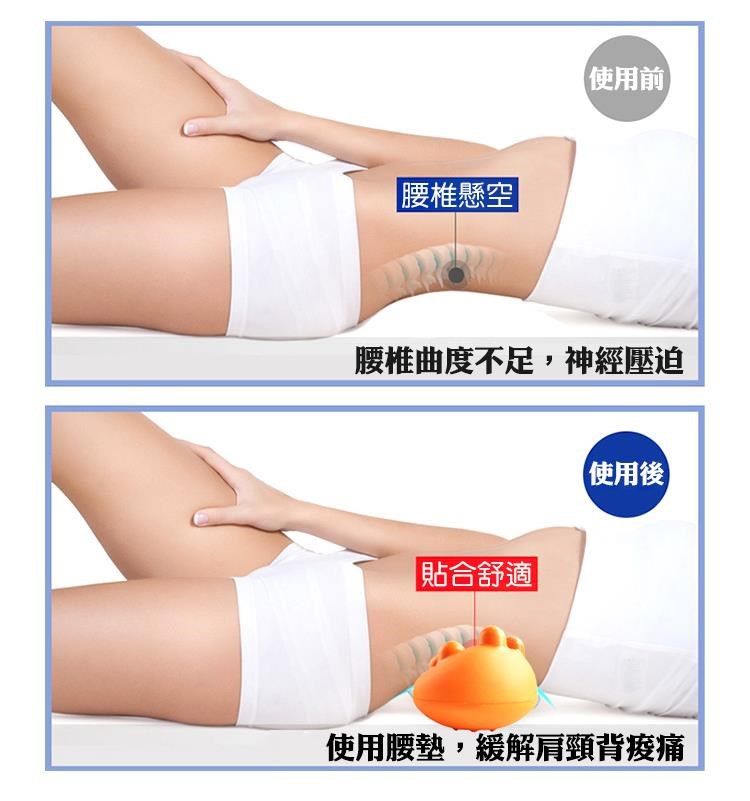|腰椎懸空|使用前腰椎曲度不足,神經壓迫|貼合舒適|使用後使用腰墊,緩解肩頸背