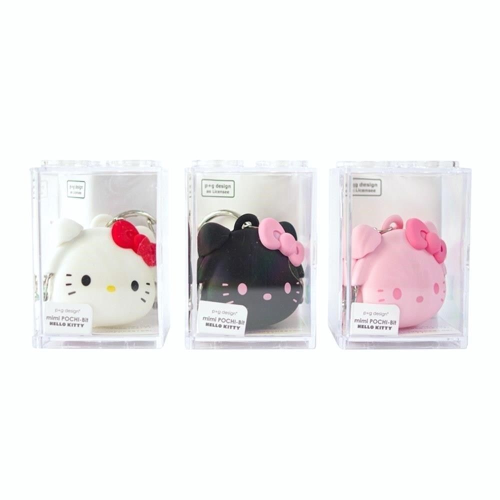  日本限定矽膠mini POCHI-Bit小錢包Hello Kitty凱蒂貓零錢包PG-3410附鑰匙圈鏈