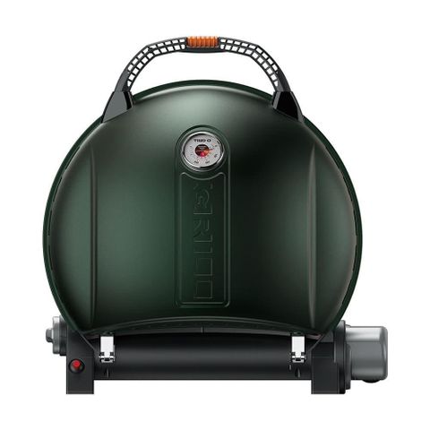【南紡購物中心】 O-Grill 900T-E 美式時尚可攜式瓦斯烤肉爐-經典包套(大地綠)