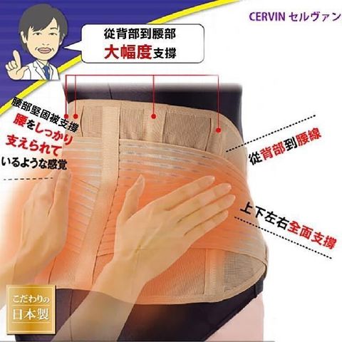 【南紡購物中心】 日本製【CERVIN】彈力貼身腰臀支撐保護帶~布施接骨院醫師研發監製~LL-3L