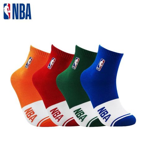 NBA 【南紡購物中心】 色塊基本刺繡短襪