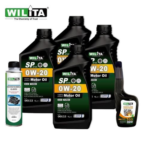 【WILITA 威力特】動力節能0W20全合成機油4+2全方位組合(0W-20*4+汽油精+機油精)