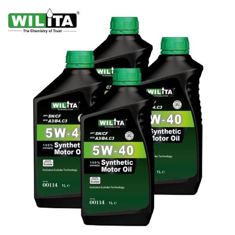 【WILITA 威力特】5W40極致節能全合成機油4入