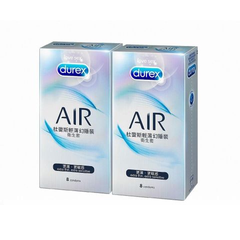 Durex 杜蕾斯 【南紡購物中心】 -Air輕薄幻隱裝保 險 套(8入)x2盒