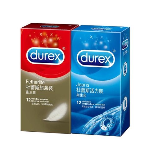 Durex 杜蕾斯 【南紡購物中心】 -超薄裝保 險 套(12入)+活力裝保 險 套(12入)