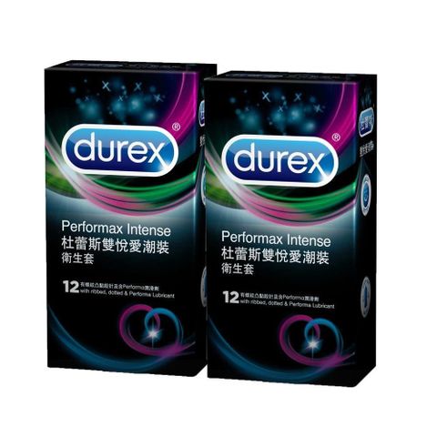 Durex 杜蕾斯 【南紡購物中心】 -雙悅愛潮裝保 險 套(12入)x2盒