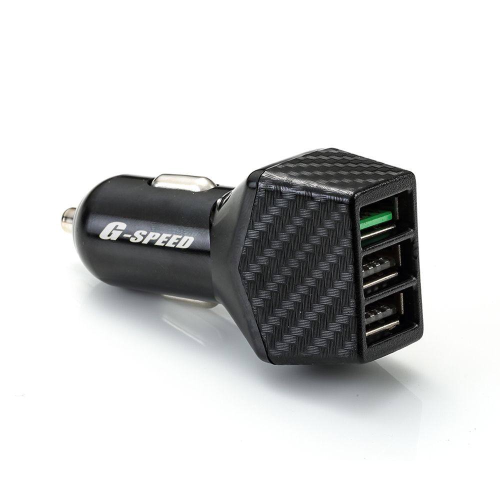 G-SPEED 車充 3USB 5.2A QC3.0 XR-07 碳纖(車麗屋)