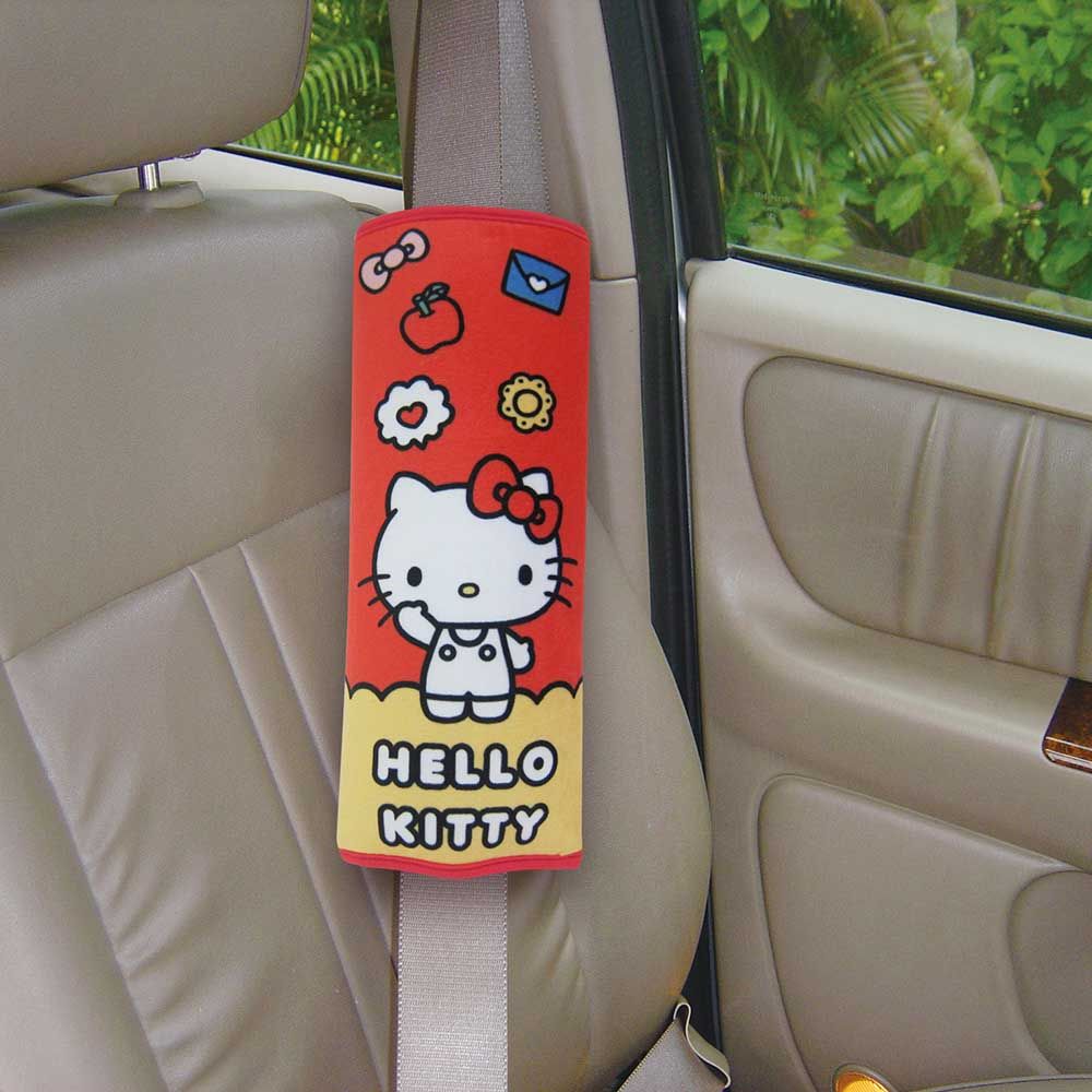 Hello Kitty CT安全帶護套枕 單入 KT可愛物語 PKTD018R-02(車麗屋)