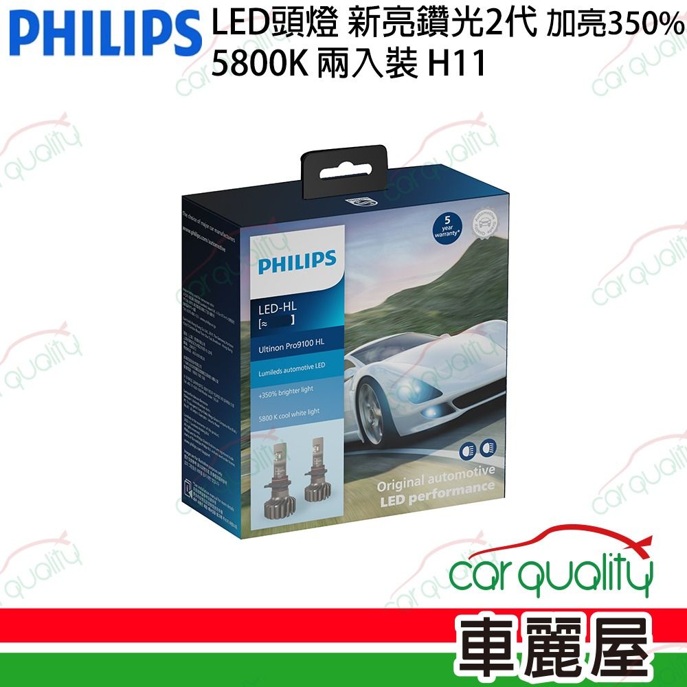 PHILIPS 飛利浦 LED頭燈 亮鑽光2代 5800K H11(車麗屋)