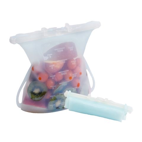 【仁舟淨塑】1500ml矽密袋2.0(莓果藍)_矽膠 保鮮袋 舒肥袋 食物袋 密封袋
