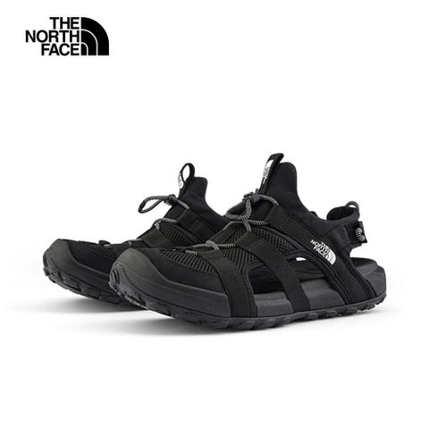 The North Face 北面 女款黑色抓地可調節鞋帶舒適涼鞋8ADQKX7