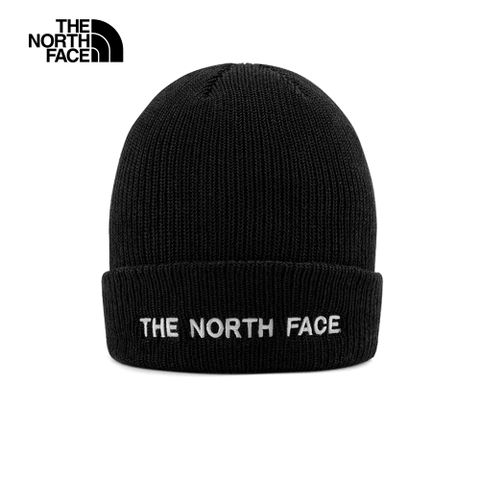 The North Face 北面 男女款黑色品牌刺繡字樣毛帽｜8A3DJK3